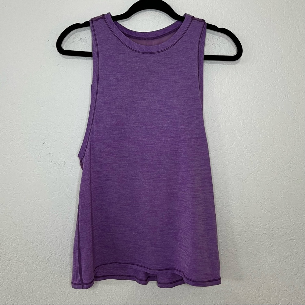 Lululemon Work The‎ Circuit Tank Top Women’s Size 8 Purple Built In Sports Bra - Picture 2 of 8